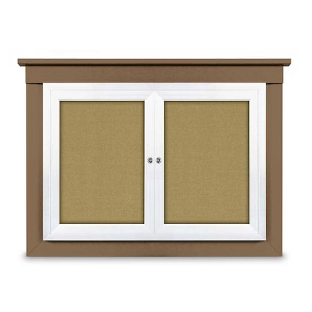 United Visual Products 18"x24" 1-Door Enclosed Letterboard, Black Felt/Cherry UV2620O-CHERRY-BLACK